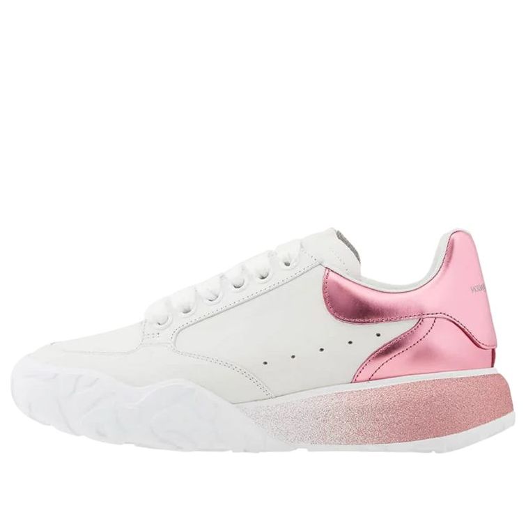 (WMNS) Alexander McQueen Metallic Court Low-Top Sneakers 'White Pink' 685733WIA9S9414