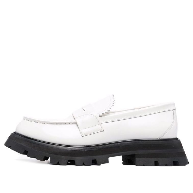 (WMNS) Alexander McQueen Wander Loafer Shoes 'White Black' 666328WHZ809358
