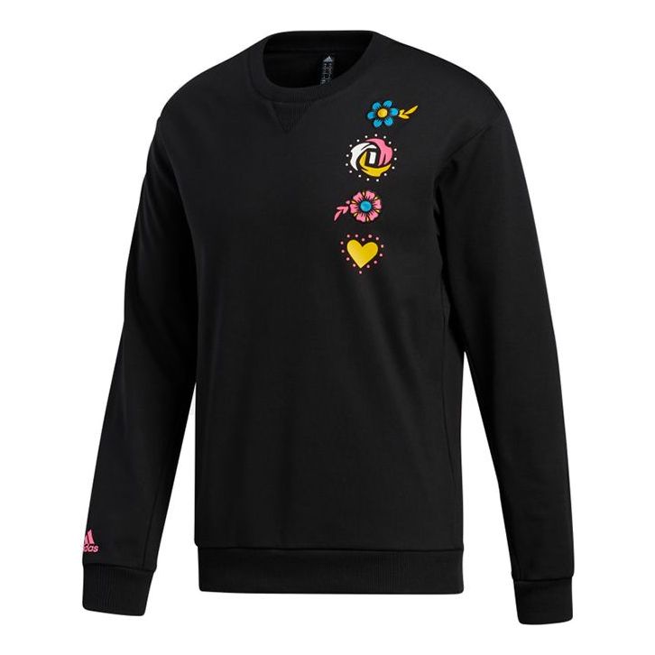 adidas Printing Round Neck Sports Pullover Black GP6260
