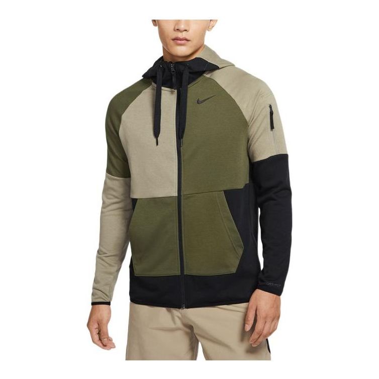 Nike DRI-FIT color block hooded jacket 'Olive' DQ4788-326