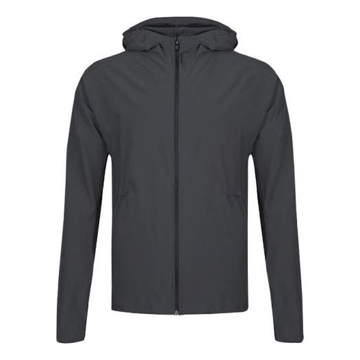 adidas Running Training Windproof Woven Hooded Jacket Gray CY5483