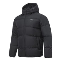 Li-Ning Logo Waterproof Down Jacket 'Black' AYMT061-1