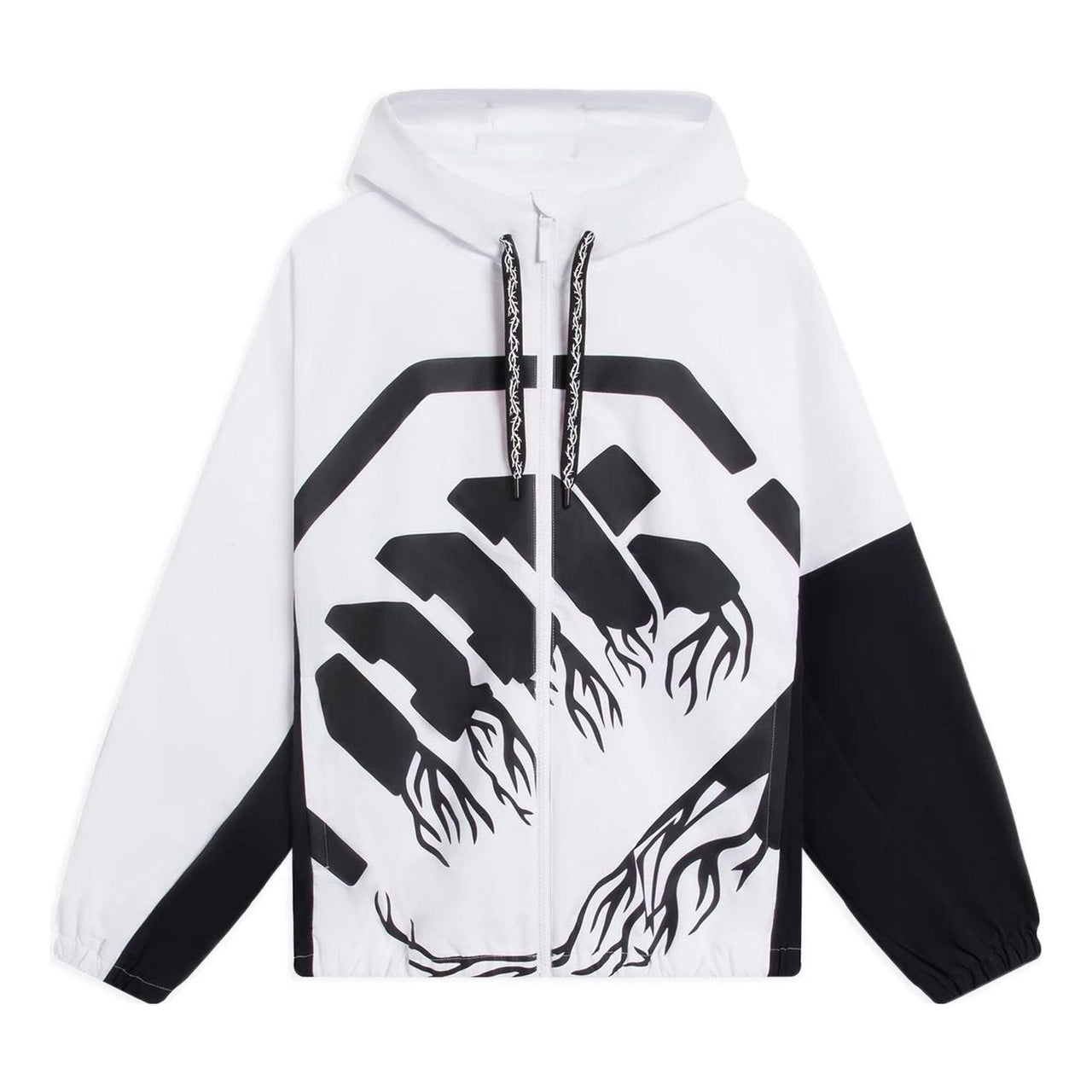 Li-Ning BadFive Big Logo Full Zip Hooded Jacket 'White Black' AFDS569-6