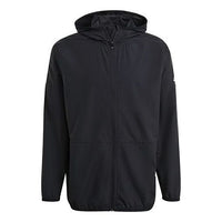 adidas M Brd Jkt Solid Color Sports Hooded Jacket Black GQ0577