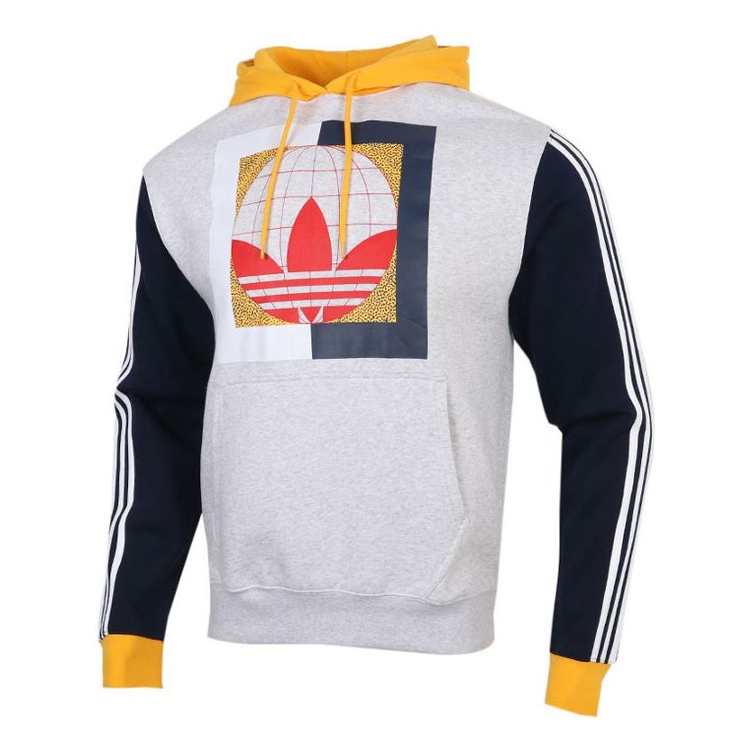 adidas originals Globe Hdy Colorblock logo Printing Fleece Lined White GD2116