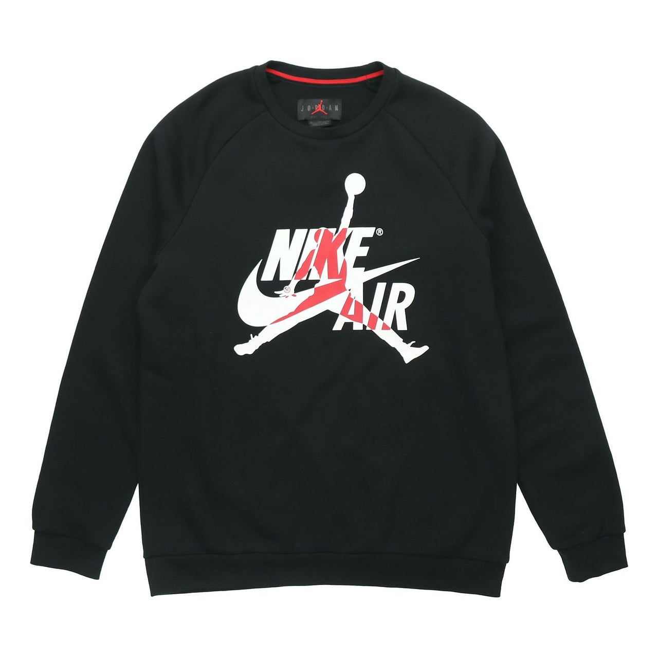 Men's Jordan Air Flying Man Printing Knit Round Neck Pullover Black BV6007-010