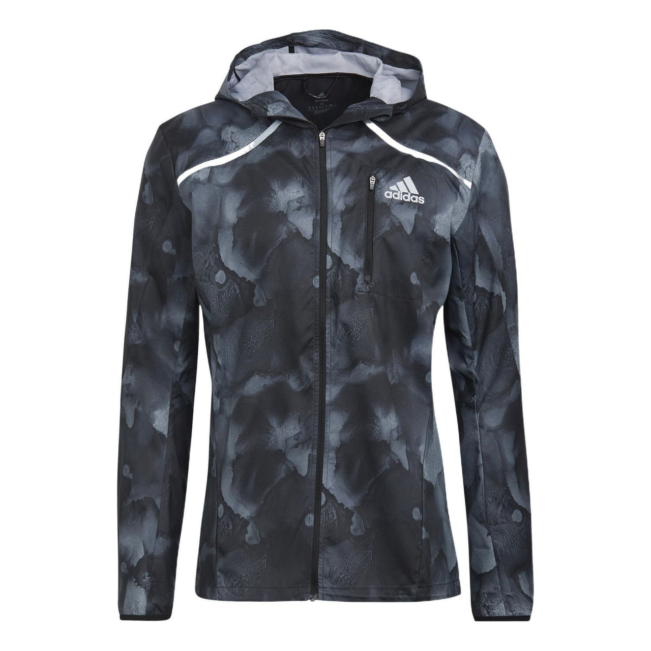 adidas Marathon Jkt Running Sports Hooded Jacket Black HE4562