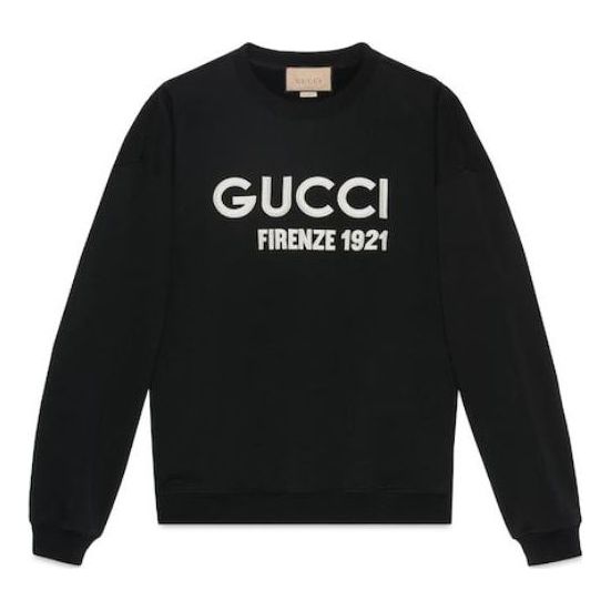 (WMNS) Gucci Cotton Sweatshirt with Embroidery 'Black' 756354-XJF0S-1043