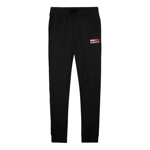 New Balance Logo Print Sweatpants 'Black Red' MP03905-BM