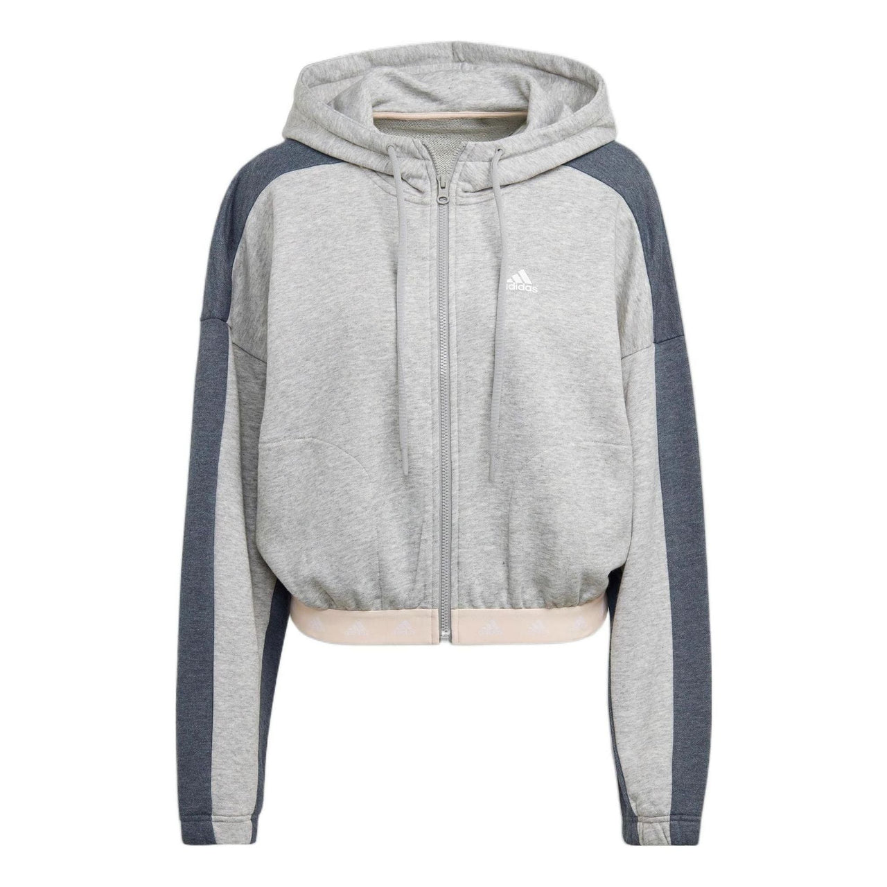 (WMNS) adidas Hyperglam French Terry Hooded Jacket 'Grey' HZ9668