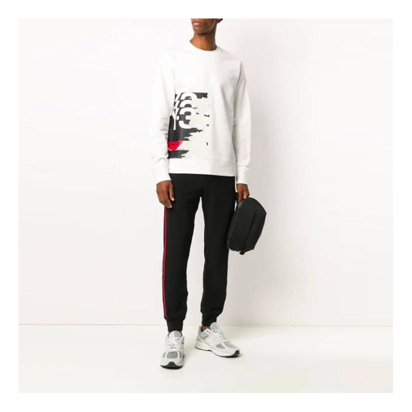 Men's Y-3 Logo Printing Long Sleeves Pullover White GK4386