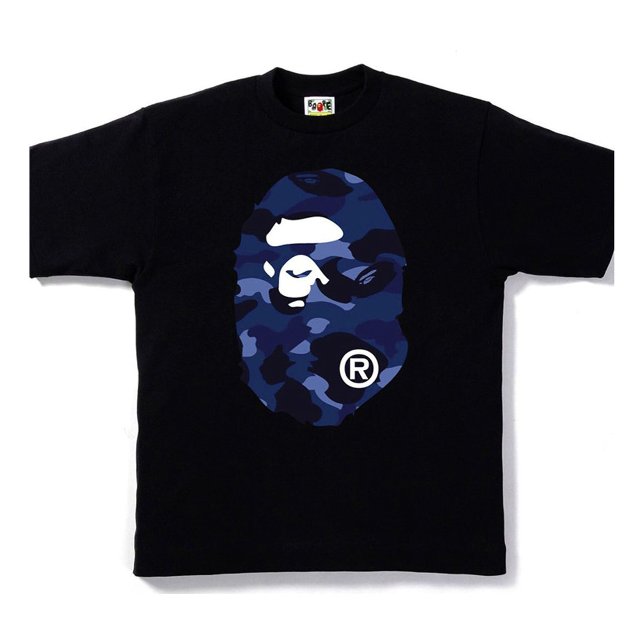 A Bathing Ape Camouflage Big Ape Head Tee 'Black Blue' BAPE-SS18-030