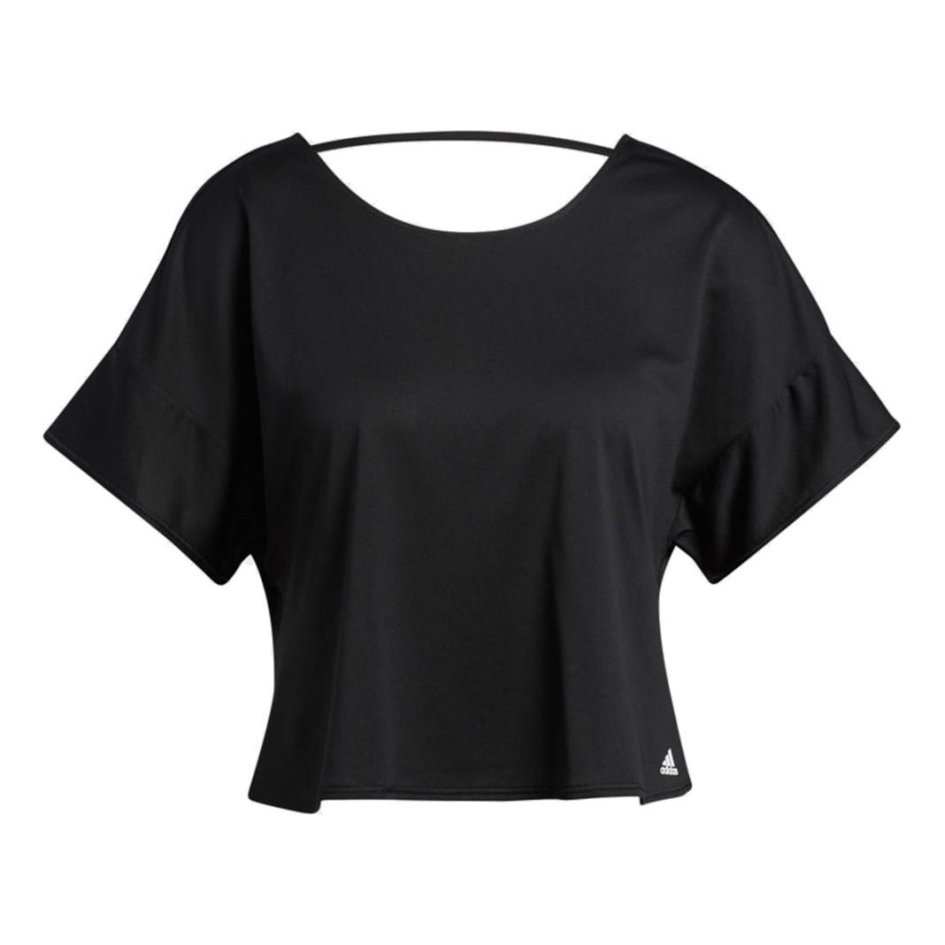 (WMNS) adidas Primeblue Tee Back Hollow Out Sports Breathable Short Sleeve Black GR8082