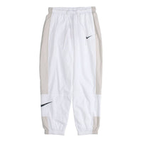 (WMNS) Nike Nsw Stmnt Wvns Pant Running Training Colorblock Knit Sports Pants/Trousers/Joggers Autumn White DC0041-100