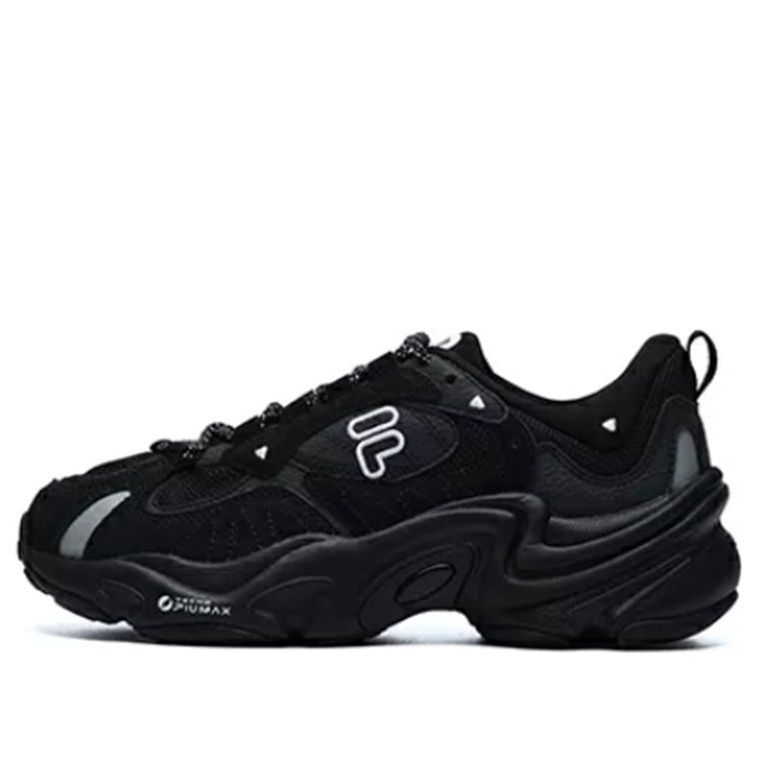 (WMNS) FILA FUSION Chunky Sneakers 'Black Silver' T12W141105FBK