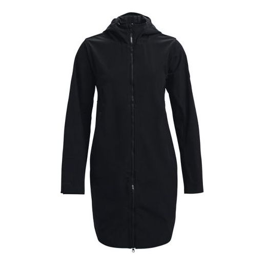 (WMNS) Under Armour Rush Shell Casual Mid-Length Hooded Jacket 'Black' 1364906-001