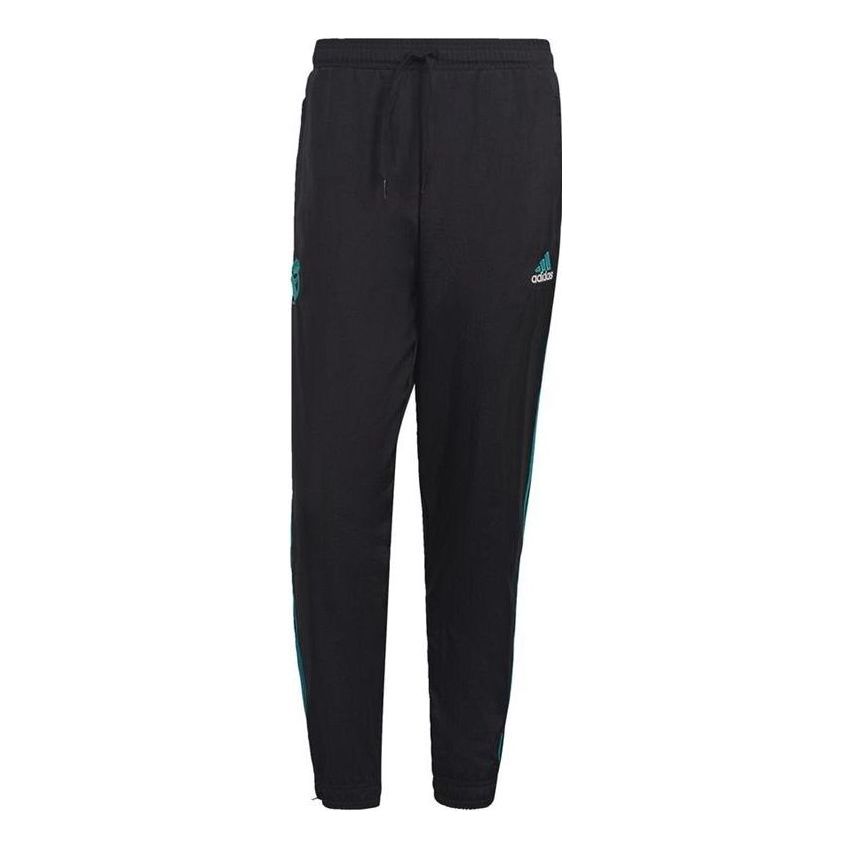 adidas Real Madrid Icons Woven Soccer Pants 'Black Blast Emerald' GR4250