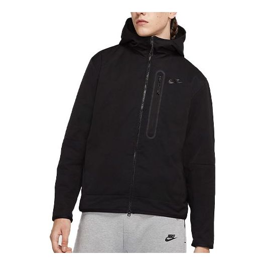 Nike Sportswear Tech logo Printed casual hooded Jacket 'Black' CU4486-010