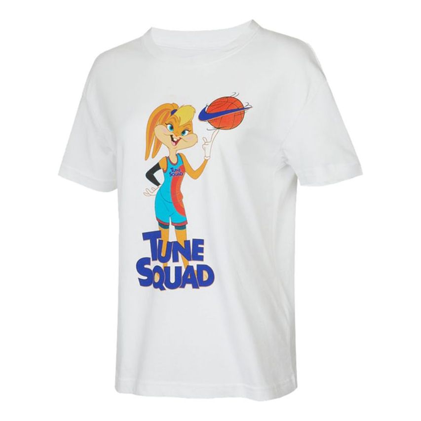 (WMNS) Nike Athleisure Casual Sports Printing Round Neck Short Sleeve White T-Shirt DH3838-100