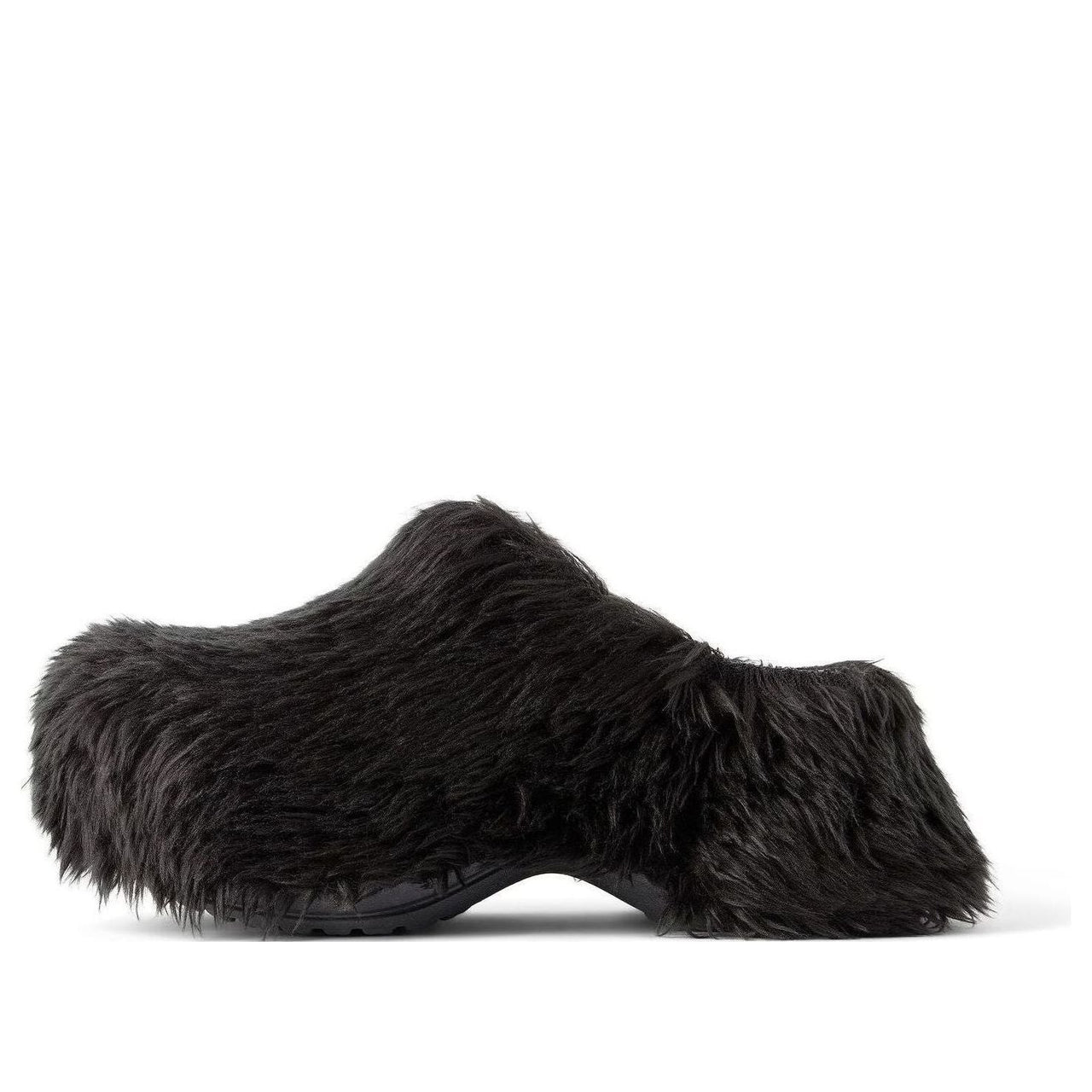(WMNS) Balenciaga Crocs Mules 'Black Fake Fur on Rubber' 720762W0FOU1000
