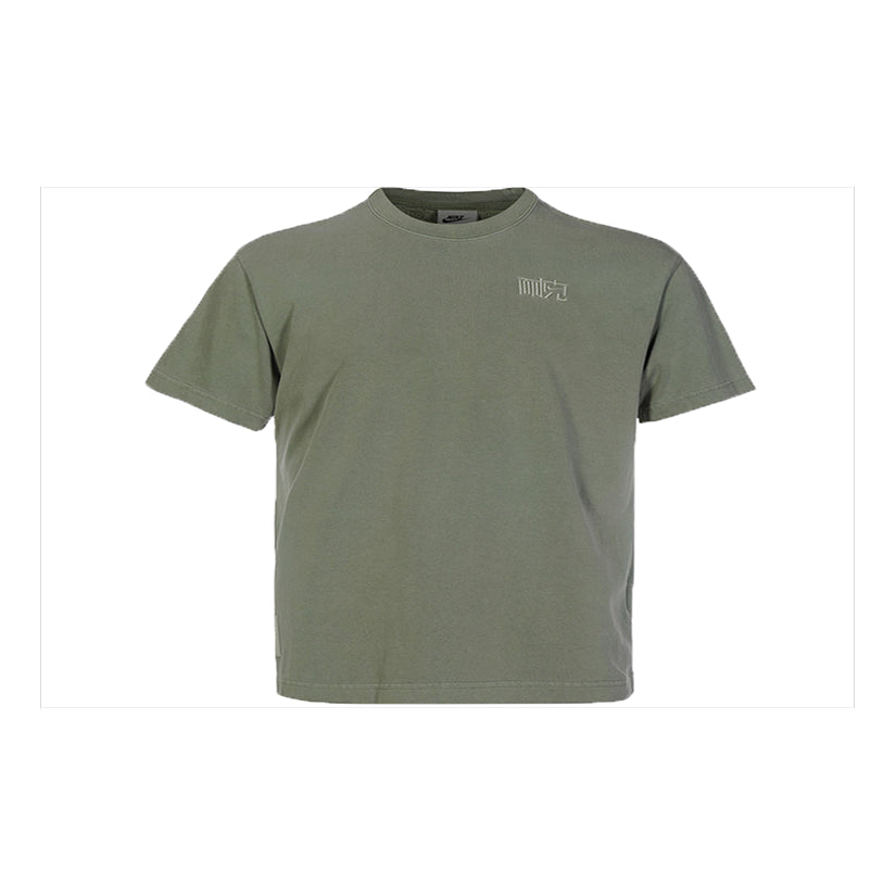 Men's Nike NAI-KE Cha Nai-Ke Cha Series Casual Breathable Solid Color Short Sleeve Green T-Shirt DV5253-386