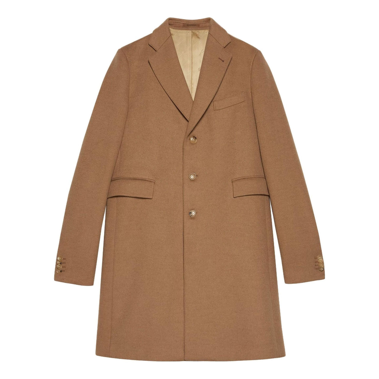 Gucci Camelhair Coat With Gucci Cities Label 'Light Brown' 753089-ZAHGS-2250