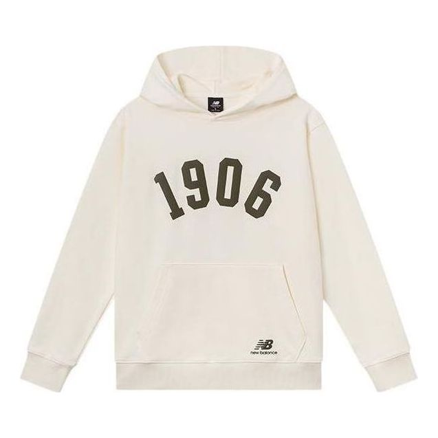 New Balance Logo Print Sweatshirt Hoodie 'White' AMT23333-CIC