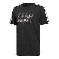 adidas x Disney Crossover M 3s Dsny Bb T Mickey Printing Stripe Sports Short Sleeve Black GL3085