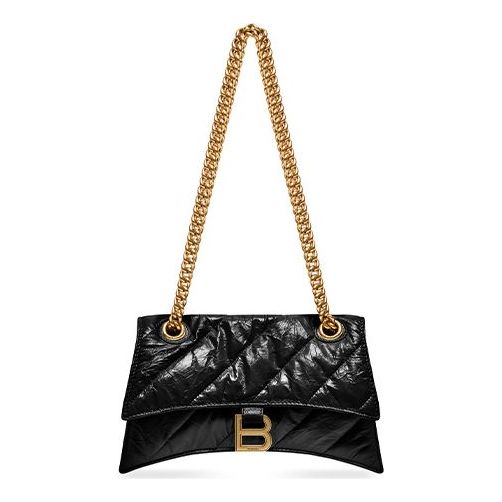 (WMNS) Balenciaga Crush Small Chain Bag Quilted 'Black' 716351210J11000
