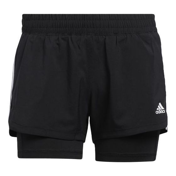 (WMNS) adidas Pacer 3s 2 In 1 Training Sports Shorts Black GL7686