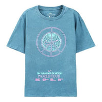 Nike Sportswear World Tour Casual Sports Round Neck Pullover Short Sleeve Gray Green Graygreen CW0407-058