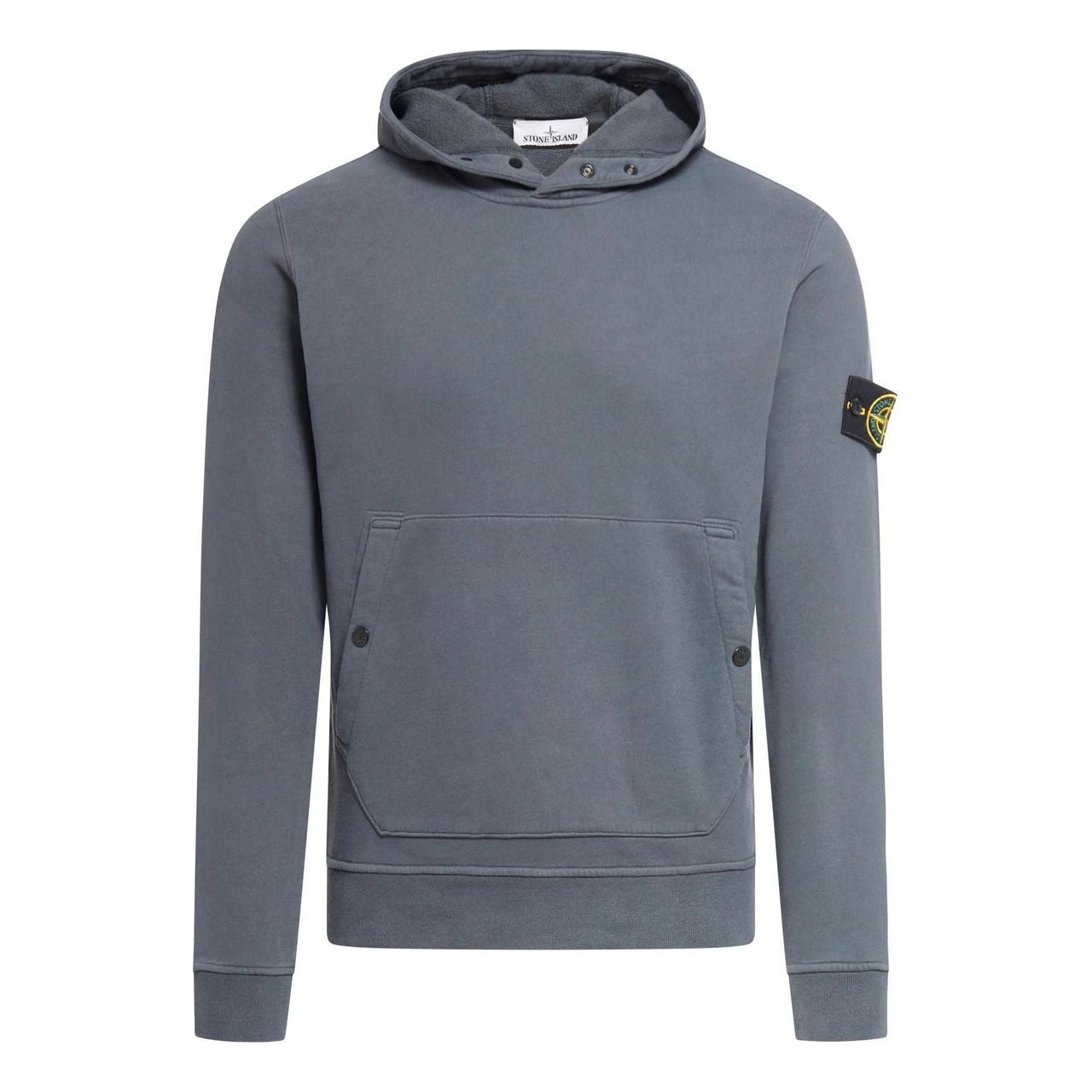 STONE ISLAND Logo Patch Ribbed Hoodie 'Grey' 791561720-V0062