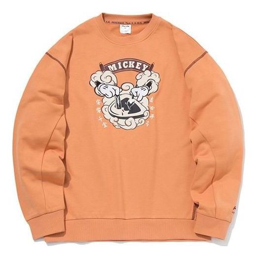 Li-Ning x Disney Crossover Cartoon Printing Round Neck Pullover 'Orange' AWDR137-3