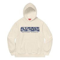 Supreme Denim Logo Hooded Sweatshirt 'White Blue' SUP-SS21-815
