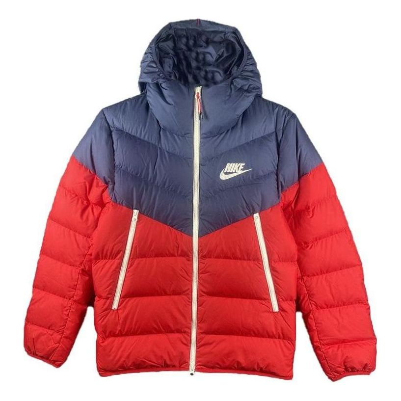 Nike Sportswear Hooded Puffer Jacket 'Navy Red' DV0754-410