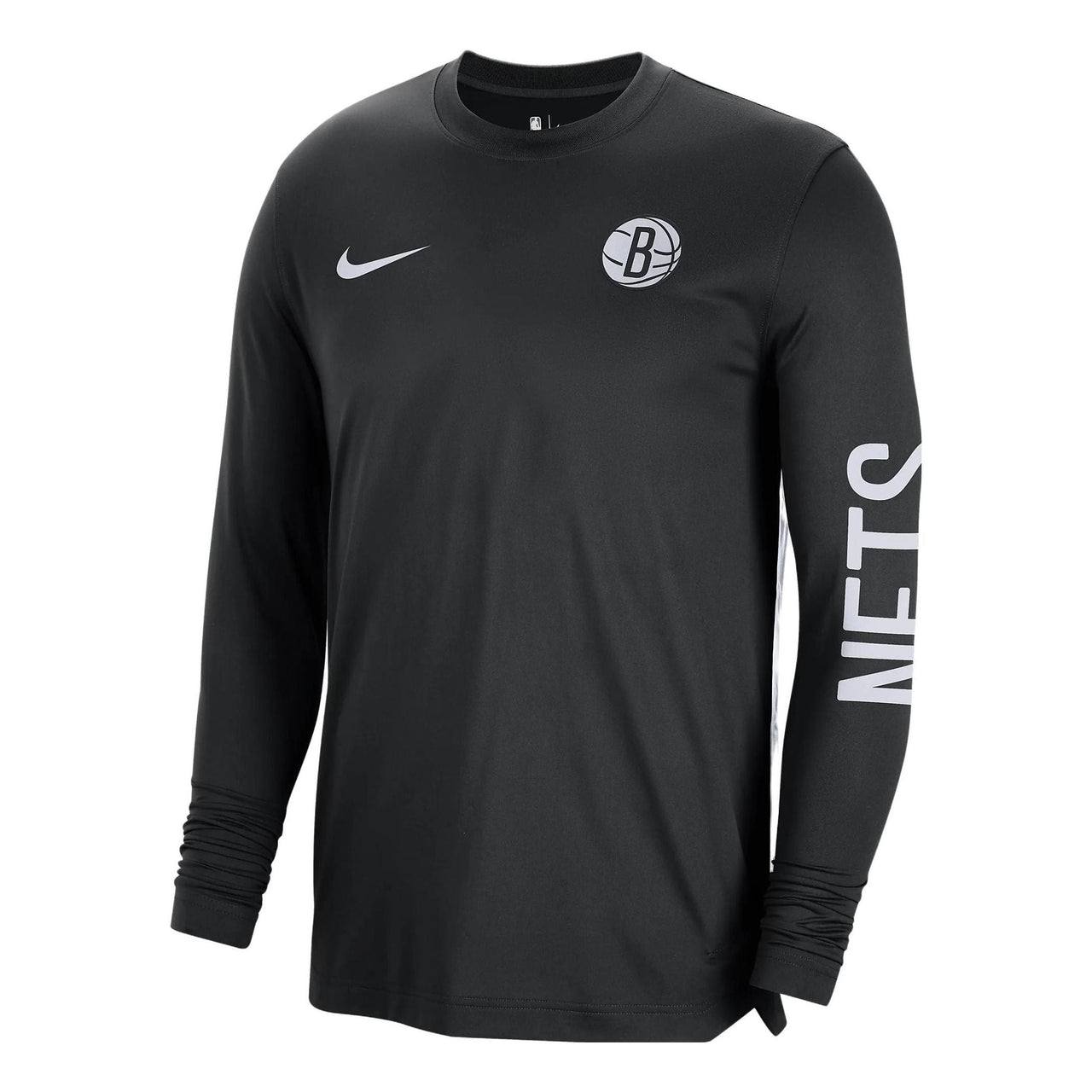 Nike x NBA Dri-FIT Brooklyn Nets Long Sleeve Pre-Game T-Shirt 'Black' FB3465-010