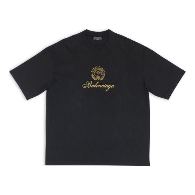 Balenciaga Qixi Crest T-Shirt Medium Fit 'Black' 612966TMVL41075