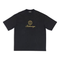 Balenciaga Qixi Crest T-Shirt Medium Fit 'Black' 612966TMVL41075