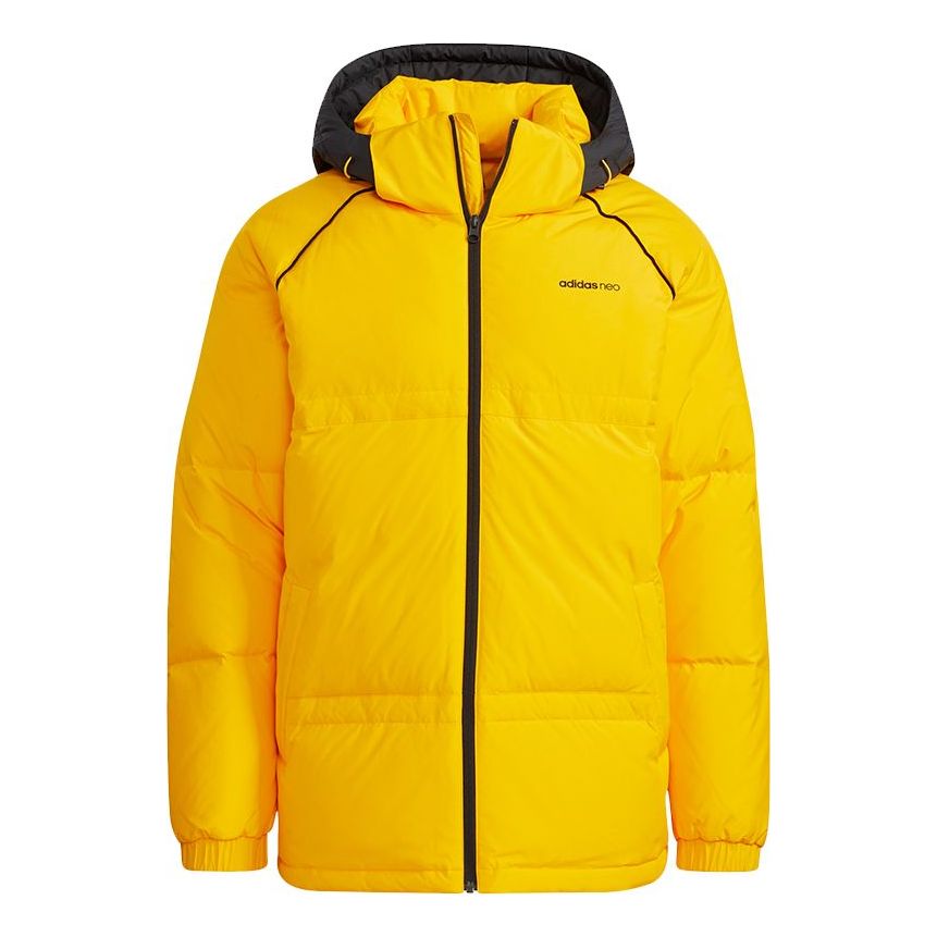 adidas neo M Cb Down Casual Stay Warm Sports hooded down Jacket Yellow HF0503