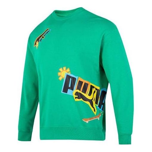 PUMA Classics Street Sport Crewneck Sweatshirt 'Green' 539968-36