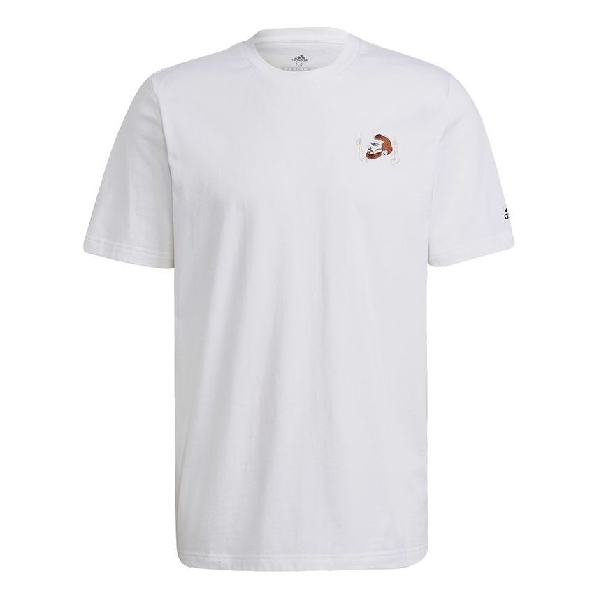 adidas Messi Icon Emb Soccer/Football Casual Sports Short Sleeve White HA5456