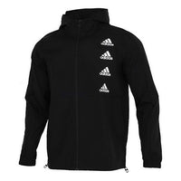 adidas Sports Running Training Woven Hooded Jacket Men Black GK9370