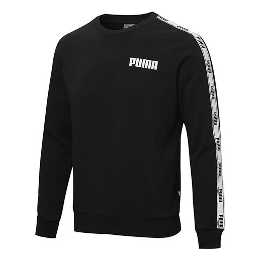 PUMA Logo Tape Sweatshirt 'Black White' 587028-01