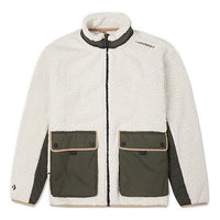 Converse Retro Contrast Color Stitching lamb's wool Jacket White 10021937-A05