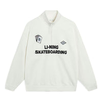 Li-Ning Skateboarding Graphic Half Zip Sweatshirt 'Creamy White' AWDT225-2