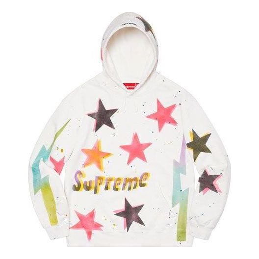 Supreme Gonz Stars Hooded Sweatshirt 'White Red Black Yellow' SUP-SS21-452