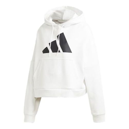 (WMNS) adidas Contrasting Colors Logo Sports Pullover Hoodie Asia Edition White GC9168