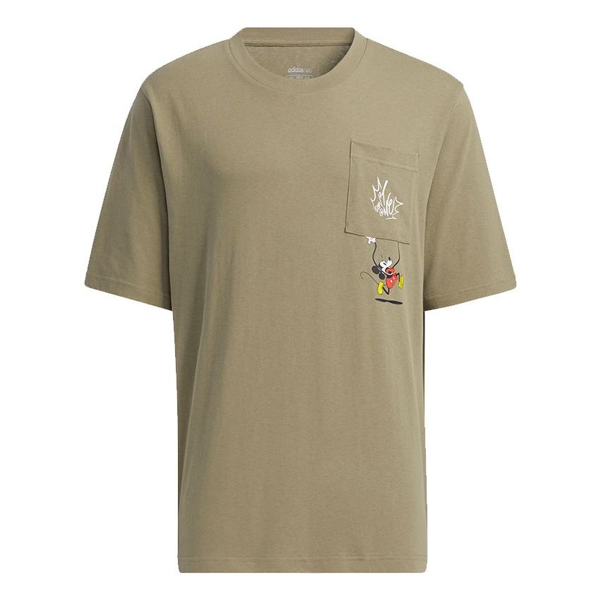 adidas neo x Disney Crossover M Mf Tee 4 Mickey Avatar Printing Sports Short Sleeve Green HF0455