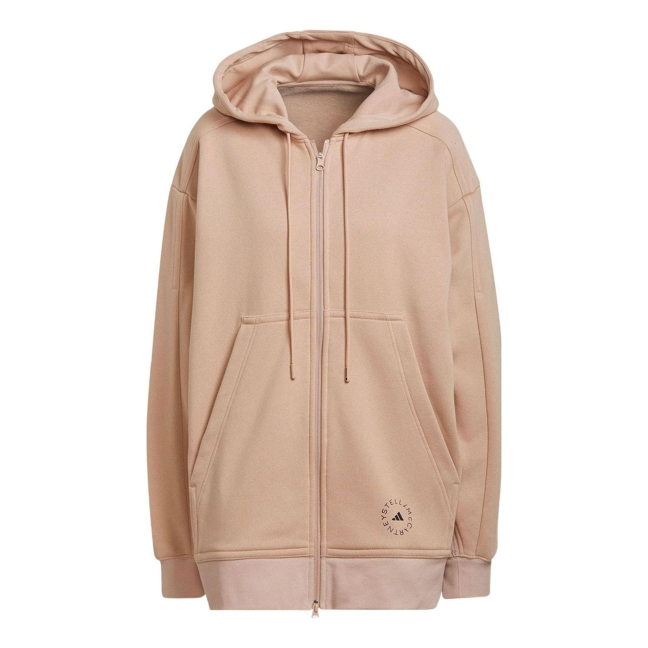 (WMNS) adidas By Stella McCartney Logo Print Zip-Up Hoodie 'Beige' H59289