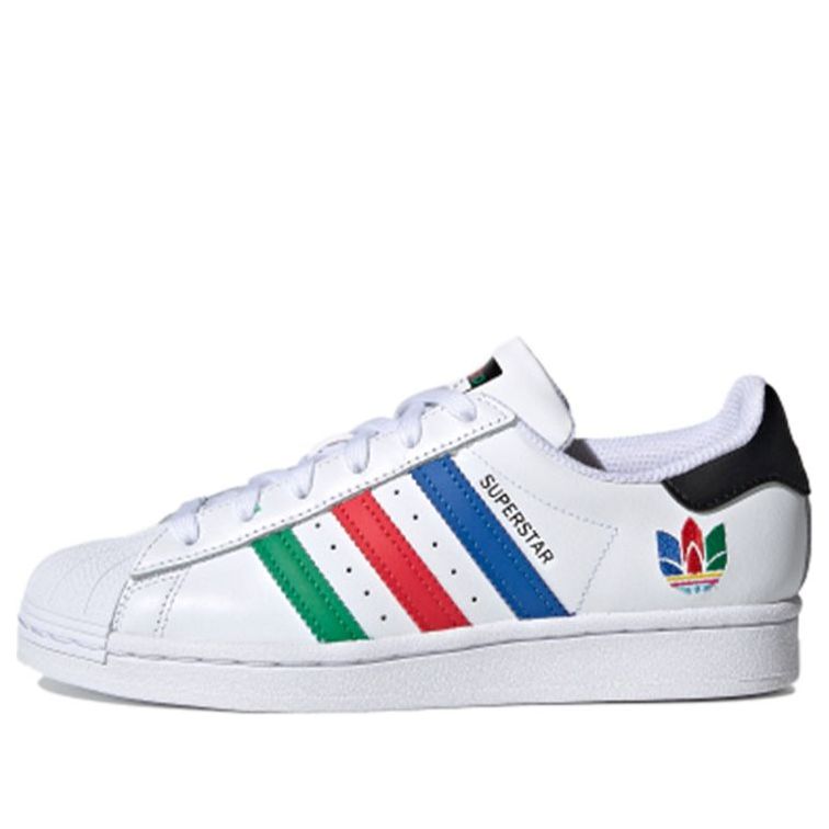 (GS) adidas Superstar J 'Colorful Stripes - Cloud White' FW5236